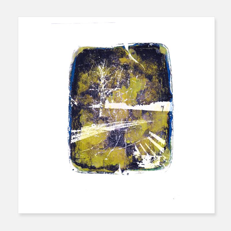 Banc avec tilleul Poster 20 x 20 cm