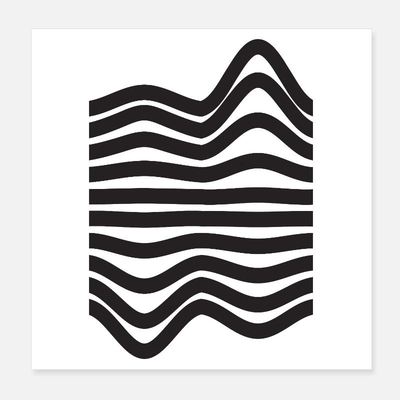 Wavy Stripe Pattern Poster 8" x 8" (20x20 cm)
