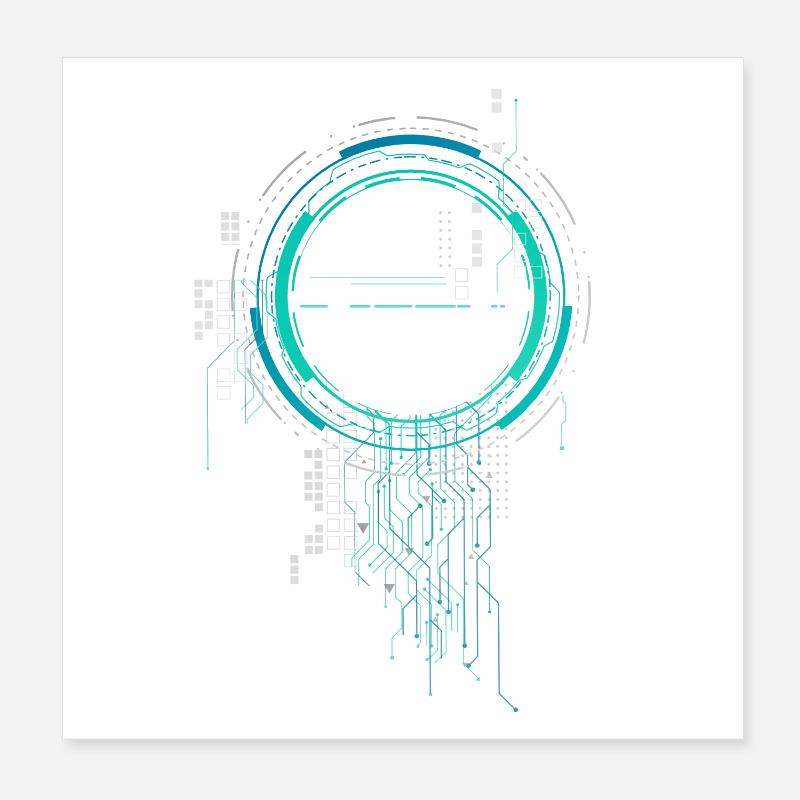 cpu pc nerd vaisseau spatial sci-fi carte mère lol cod Poster 20 x 20 cm