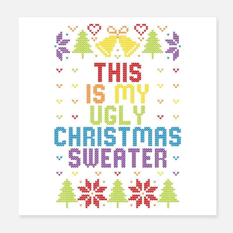 Pull-en-ciel moche de Noël Poster 20 x 20 cm