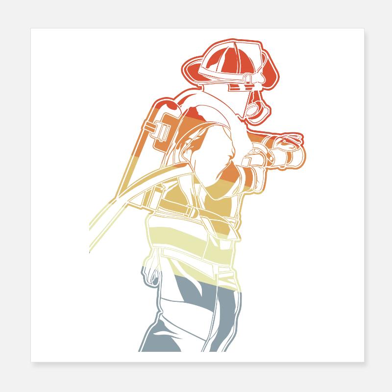 Pompier Poster 20 x 20 cm