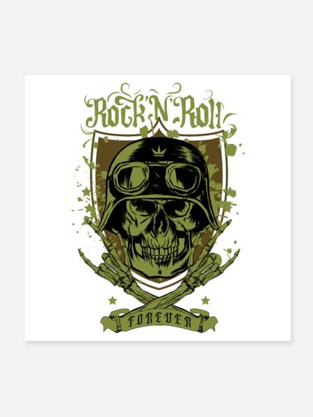Rock 'n' Roll für immer - Poster 20x20 cm - Weiß