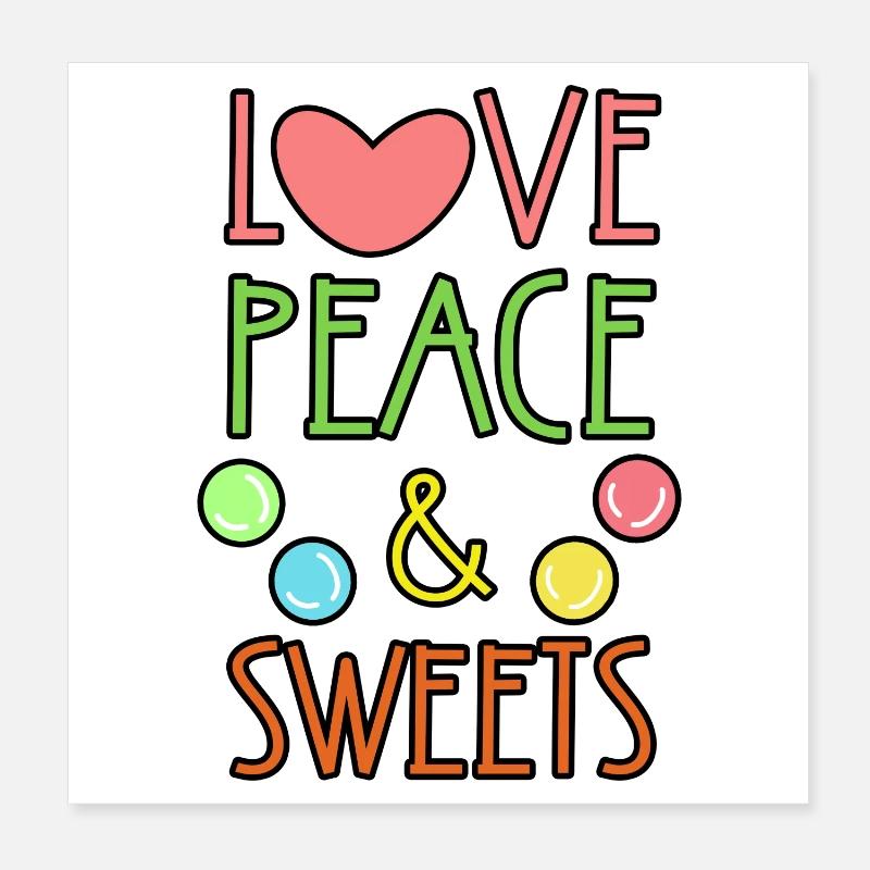 Sweets Statement Dessert Sucre Bonbons Poster 20 x 20 cm