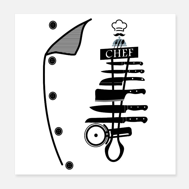 Küchenchef Poster 20x20 cm