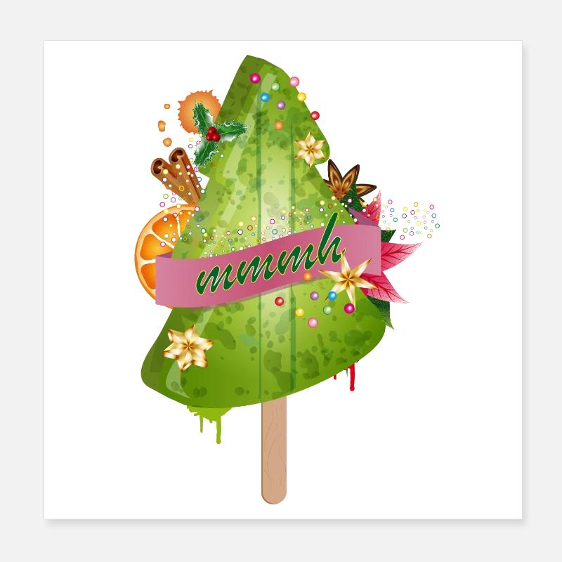 crème glacée lumineuse pour arbre de Noël et décorations de Noël Poster 20 x 20 cm