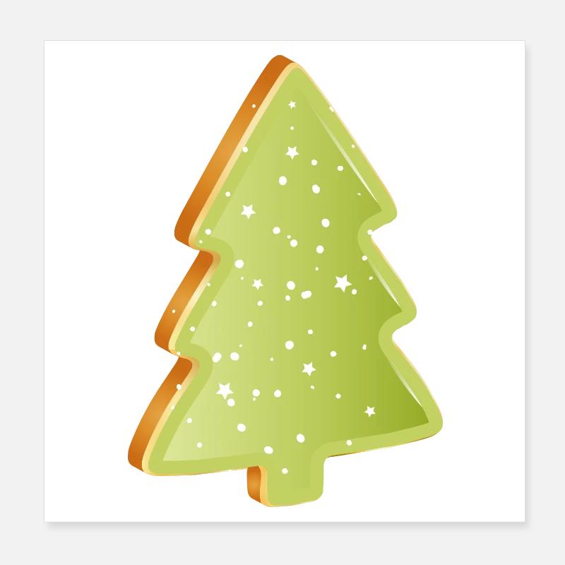 Biscuits au sapin de Noël avec glaçage vert Poster 20 x 20 cm