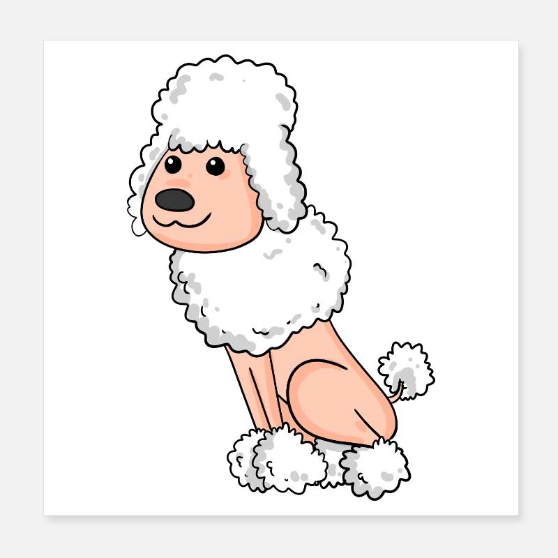 Poodle White Poster 8" x 8" (20x20 cm)