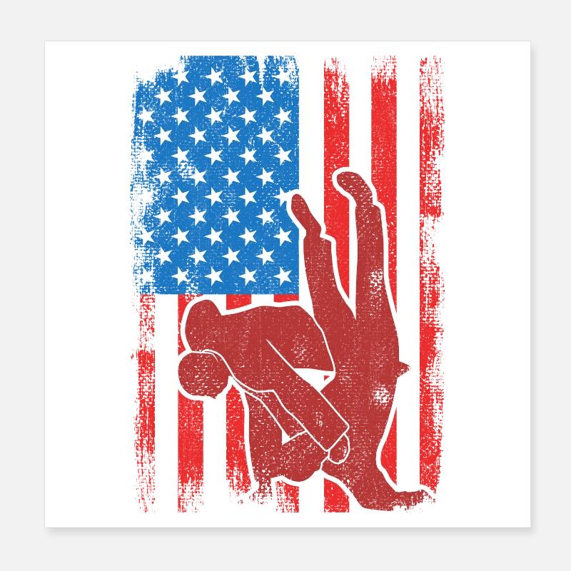 Drapeau de Judo USA Poster 20 x 20 cm