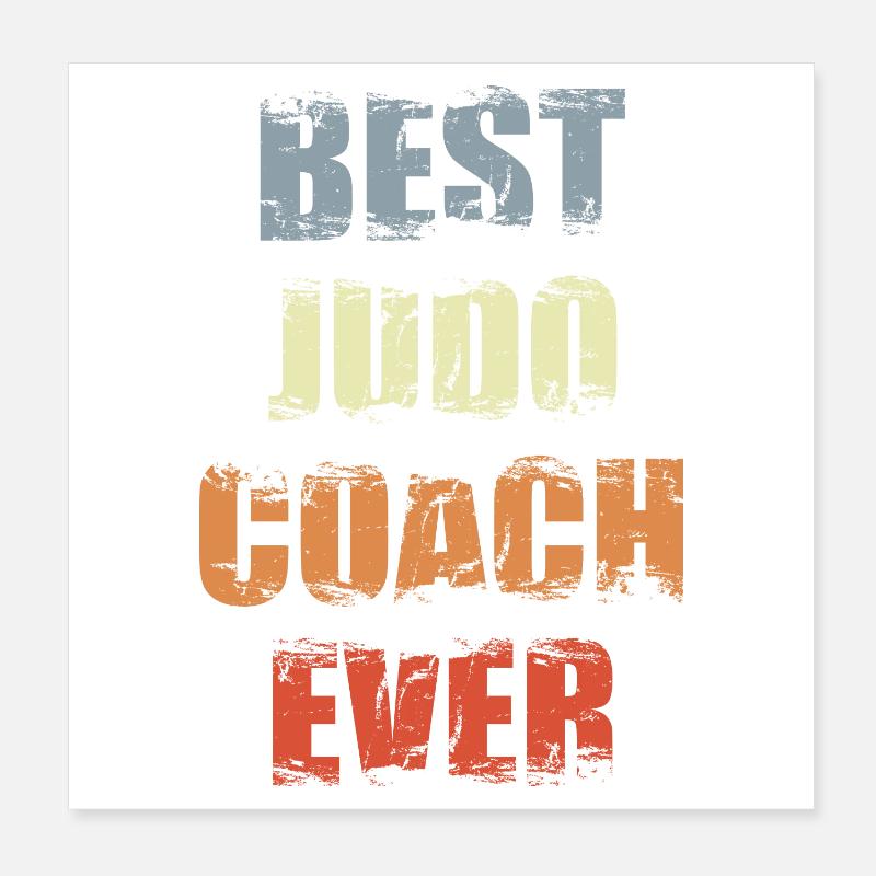Judo Coach Poster 20x20 cm
