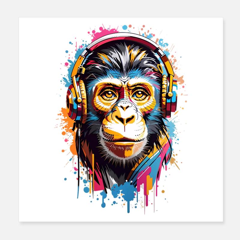 Singe cool Poster 20 x 20 cm