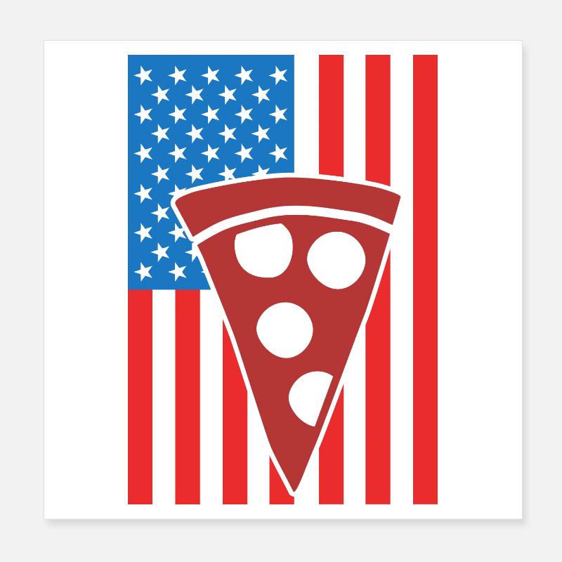 Pizza USA Flagge Poster 20x20 cm