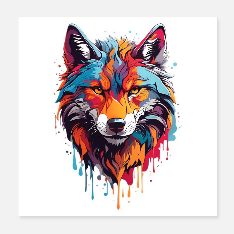 Coole Wolf Poster 20x20 cm