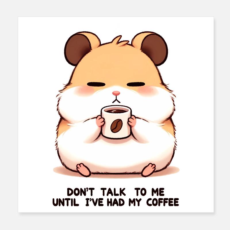 Caffeine Hamster Poster 8" x 8" (20x20 cm)