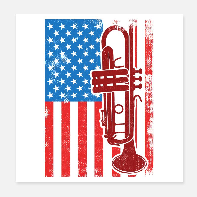 US Trumpeter Poster 8" x 8" (20x20 cm)