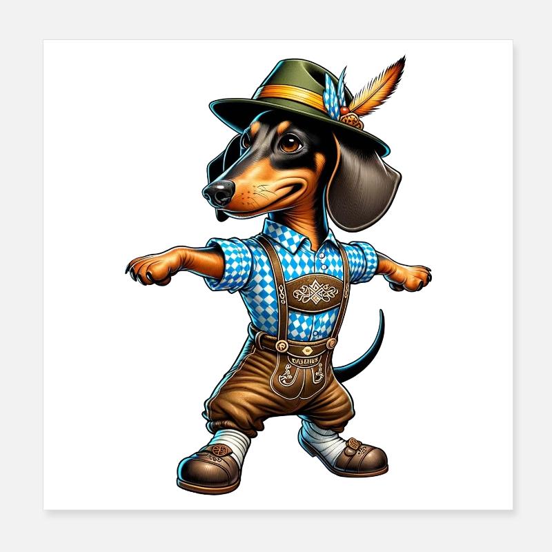 Dackel Hund Bayern Poster 20x20 cm