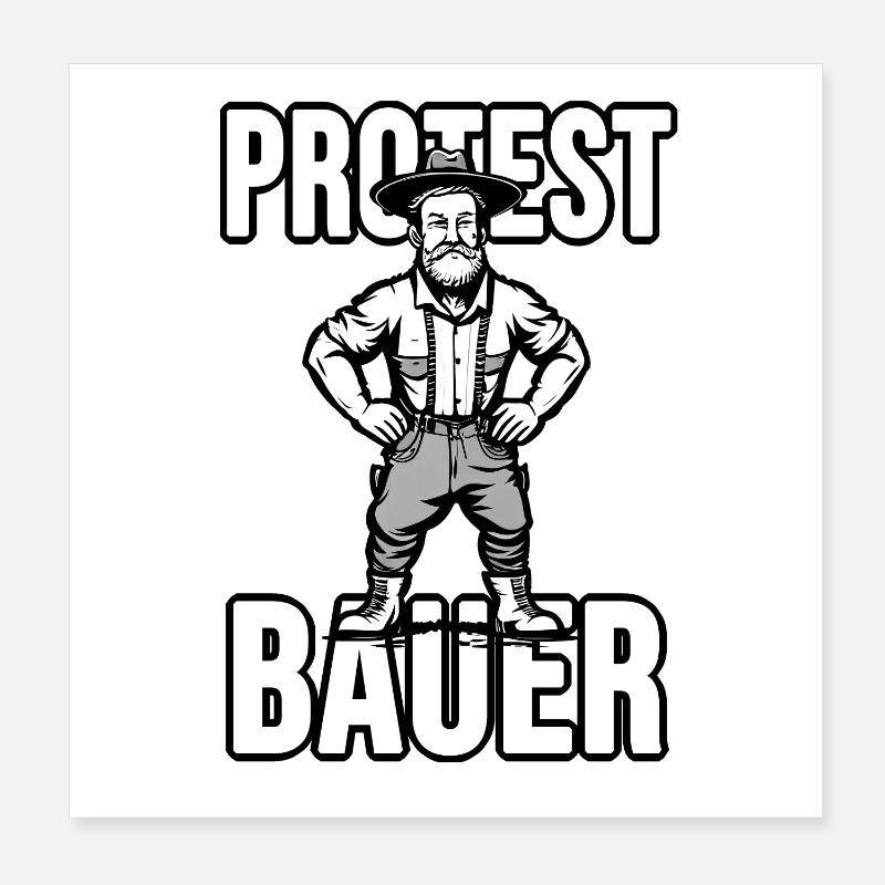 Protest Bauer Poster 20x20 cm