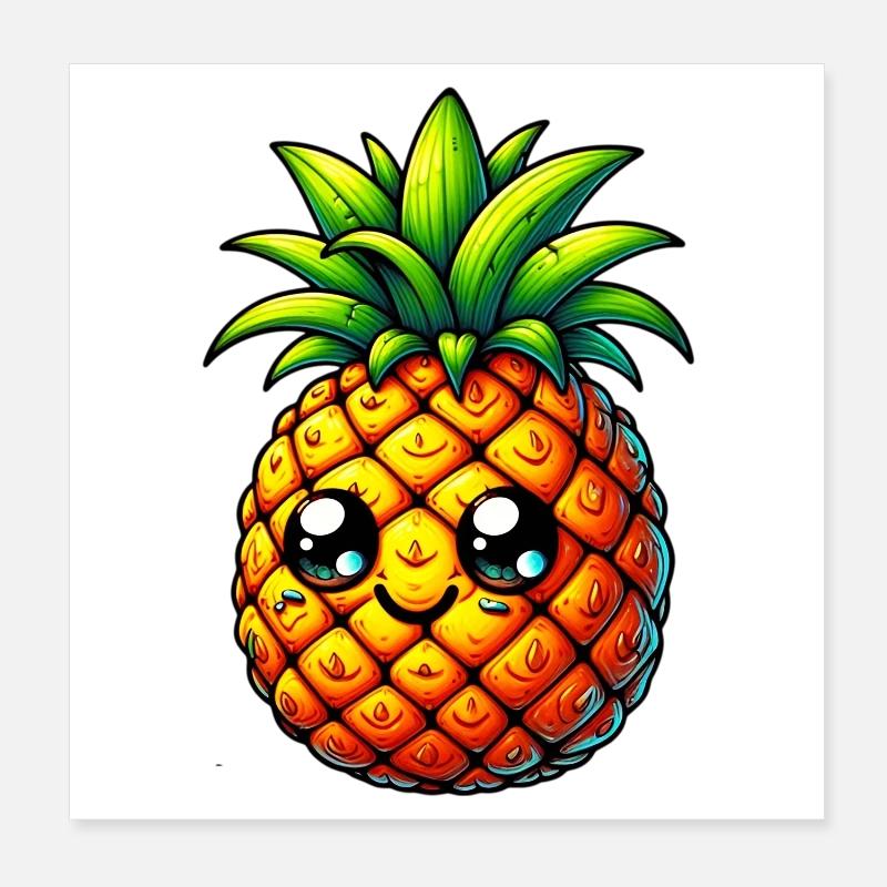 Pineapple Poster 8" x 8" (20x20 cm)