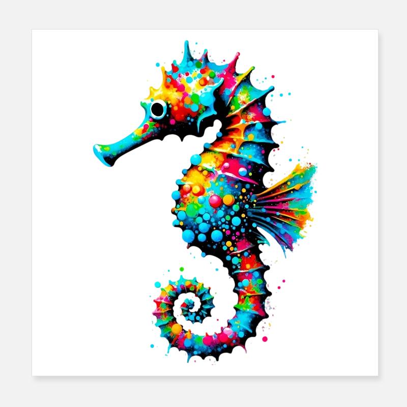 Hippocampe Poster 20 x 20 cm