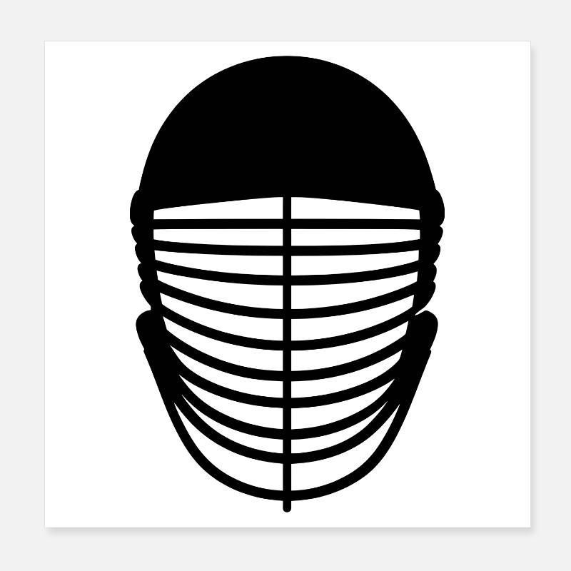 Fencing mask - Poster 8" x 8" (20x20 cm) - white