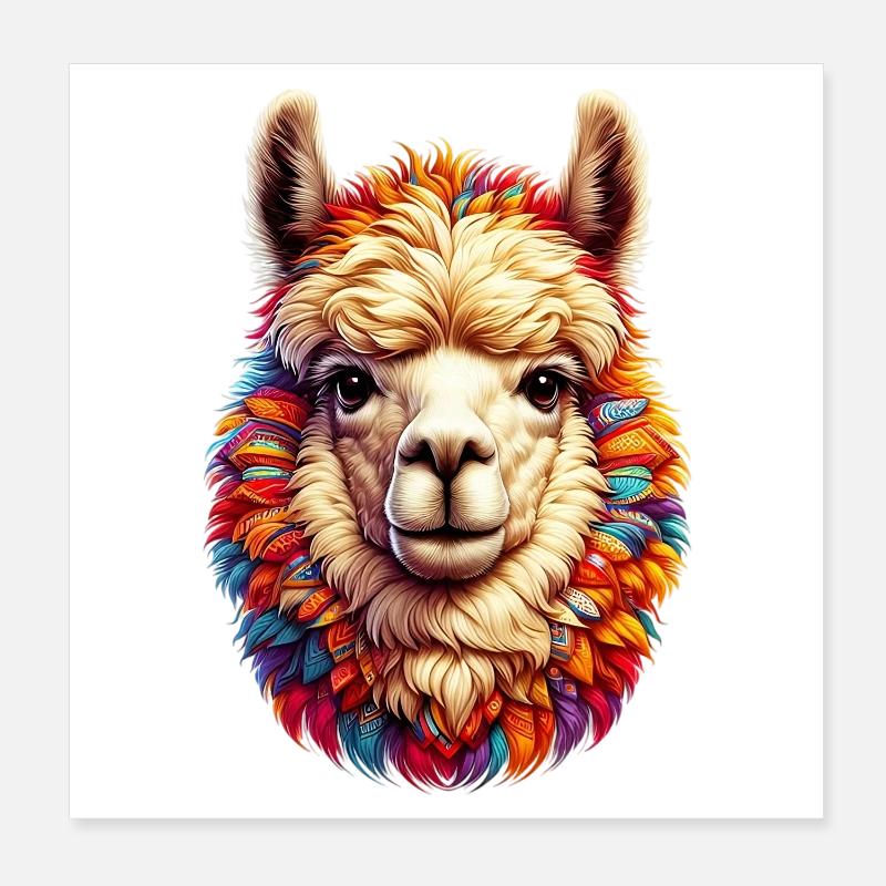 Alpaca Poster 8" x 8" (20x20 cm)