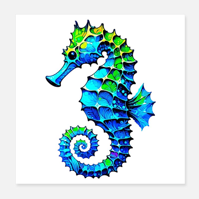 Seepferdchen Poster 20x20 cm