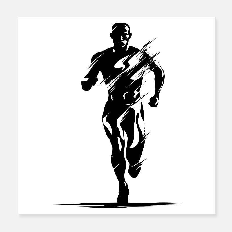 Dessin de joggeur Poster 20 x 20 cm