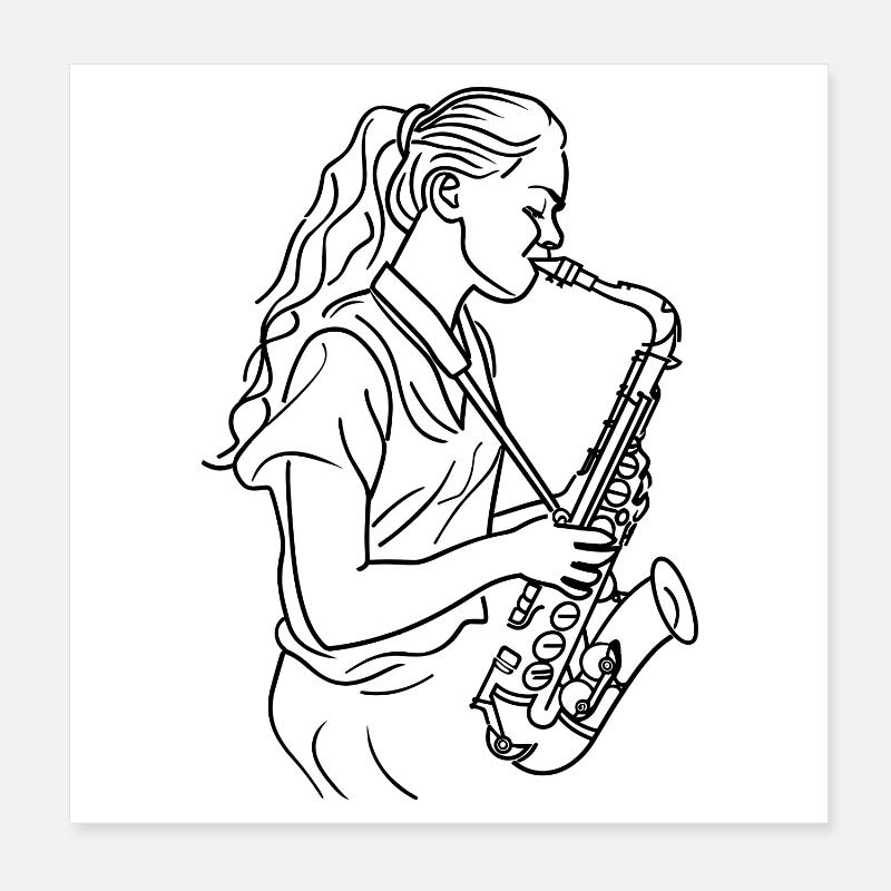 Saxophoniste Poster 20 x 20 cm