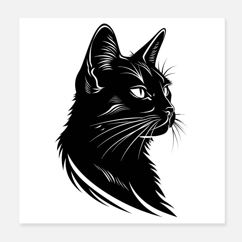 Dessin de chat Poster 20 x 20 cm
