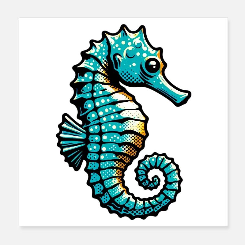 Seahorse Poster 8" x 8" (20x20 cm)