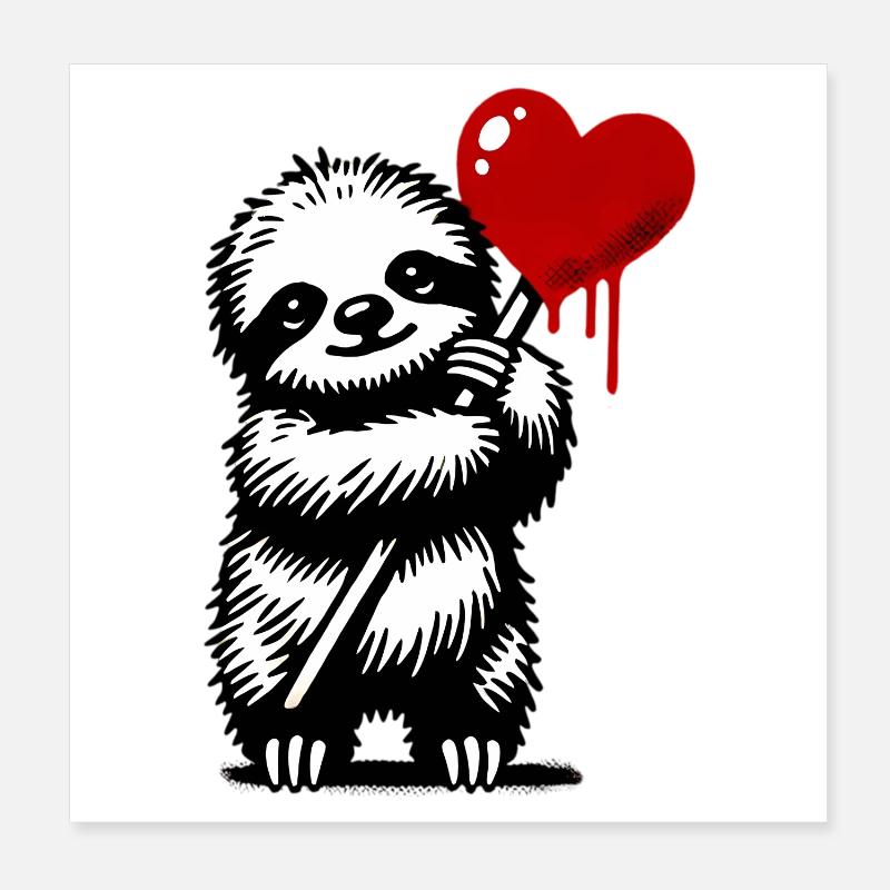 Faultier Poster 20x20 cm