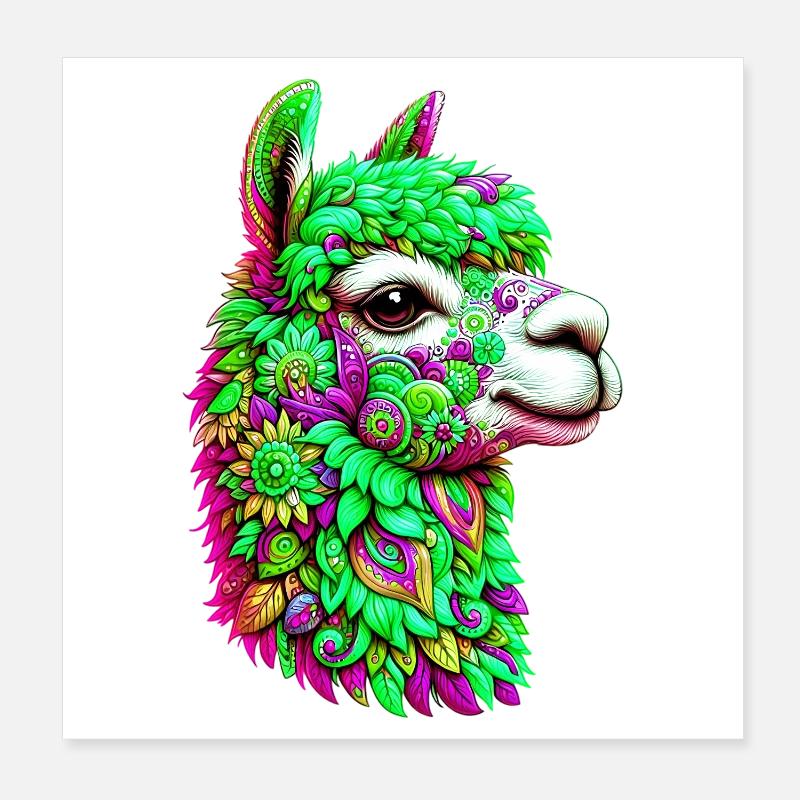 Alpaka Poster 20x20 cm