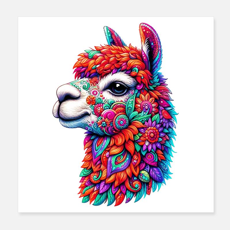 Alpaka Poster 20x20 cm