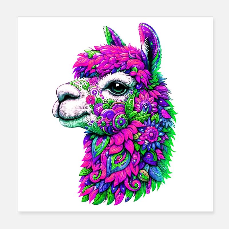 Alpaka Poster 20x20 cm