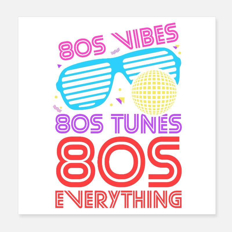 80s Vibes Tunes Everything Poster 20x20 cm