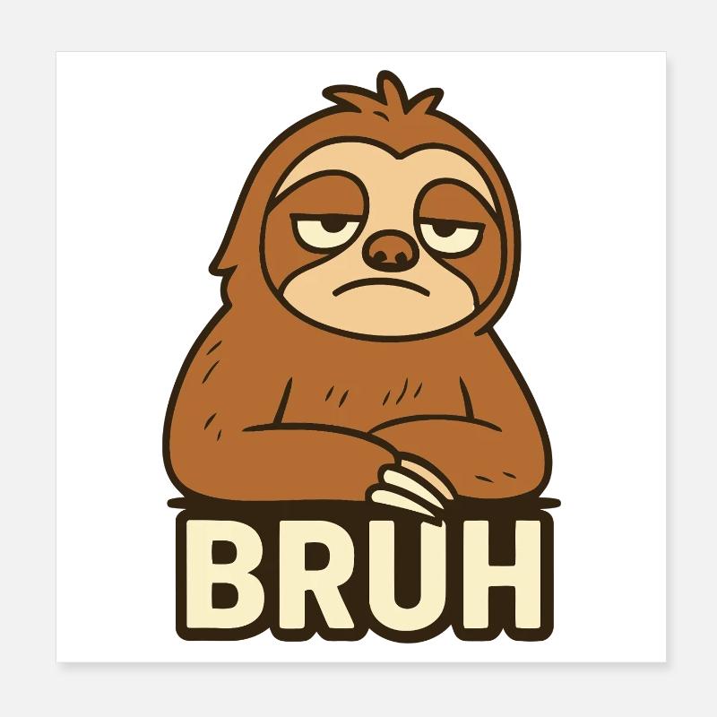 Conception de t-shirt décontracté Sloth Expression Poster 20 x 20 cm