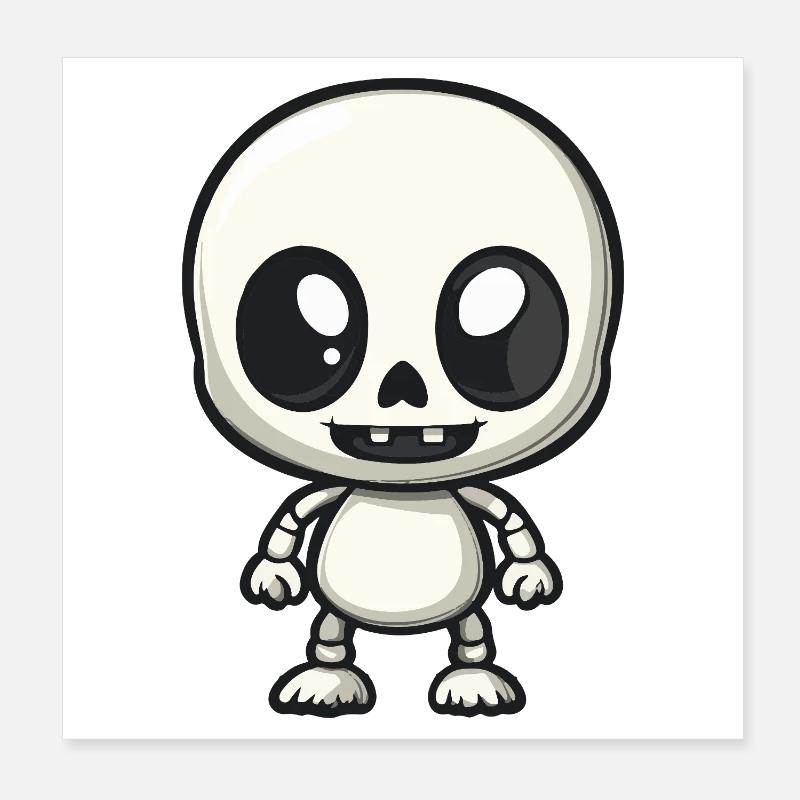 Zombie Halloween Skelett Comic Poster 20x20 cm