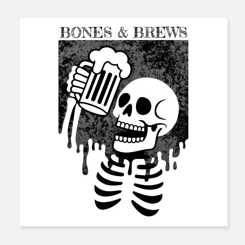 Bones and Brews Poster 8" x 8" (20x20 cm)