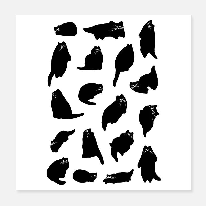 Black Cat Energie Poster 20x20 cm