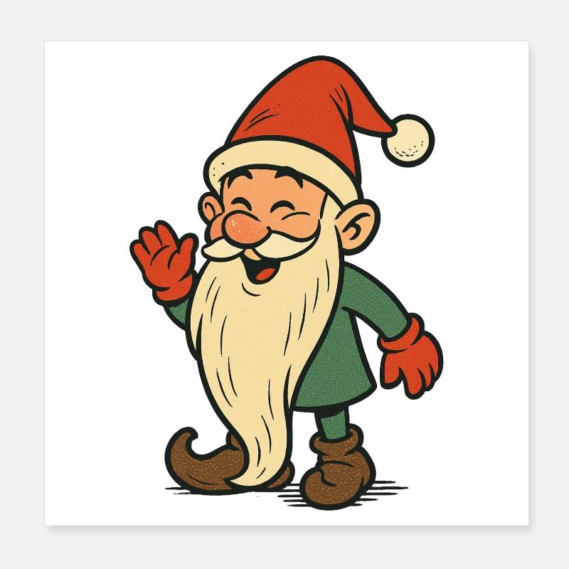 Lutin de Noël - Joyeux Noël  Poster 20 x 20 cm