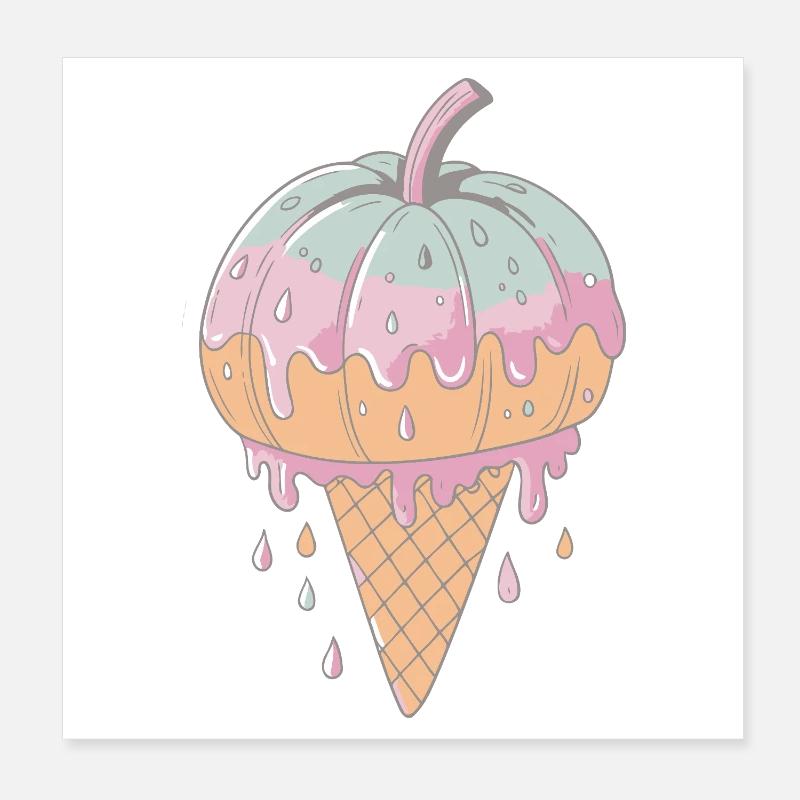 Delicate Pastel Drips Cornet Poster 8" x 8" (20x20 cm)