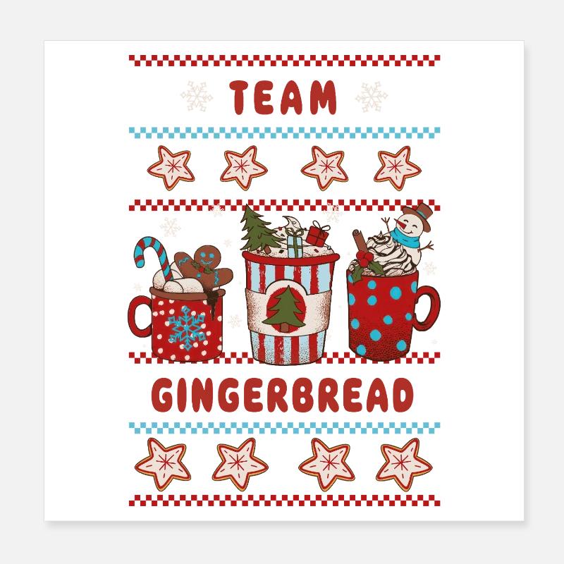 L’équipe Gingerbread Poster 20 x 20 cm