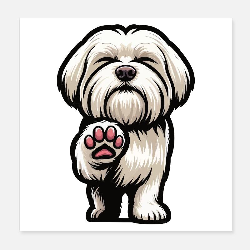 Malteser Propriétaire Maltese Lovers Poster 20 x 20 cm
