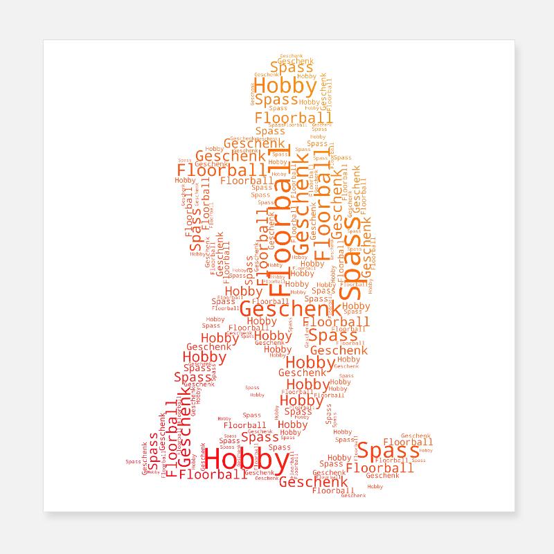 Attention fans de floorball, déclaration simple Poster 20 x 20 cm