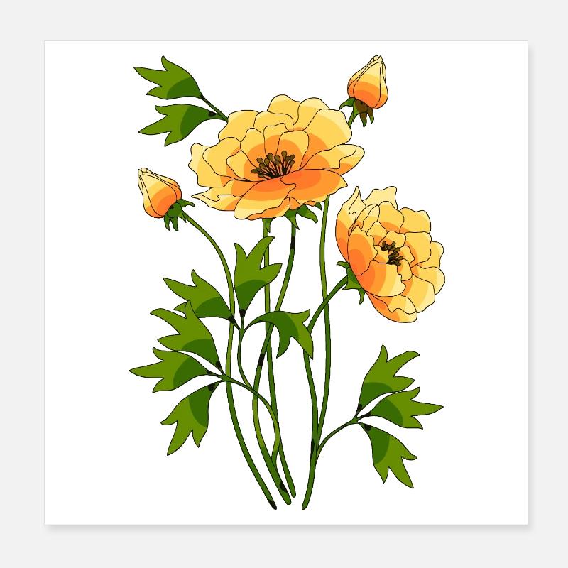 Fleur Poster 20 x 20 cm