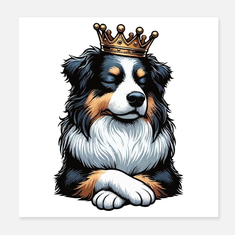 Australian Shepherd Aussie Aussie Owners Aussies Poster 8" x 8" (20x20 cm)
