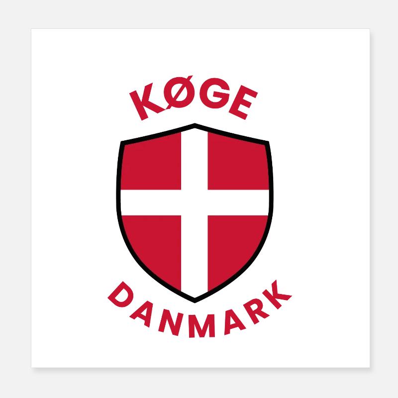 Køge Dänemark Flaggenschild Poster 20x20 cm