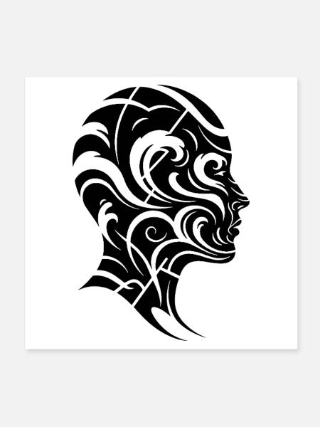 Elgante Lines Art - Poster 8" x 8" (20x20 cm) - white - Front