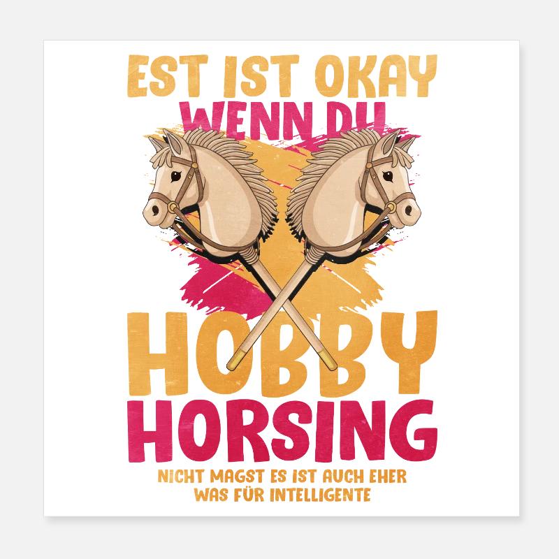 Hobby Horsing Duo Pop Art Poster 8" x 8" (20x20 cm)