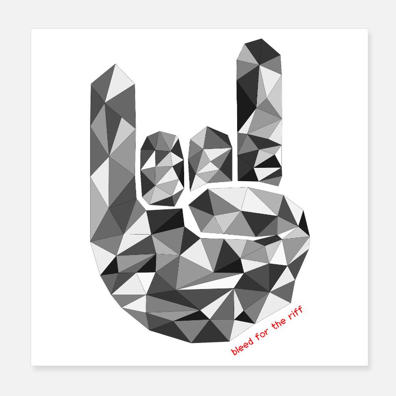 Bleed For The Riff S/W Poster 20x20 cm