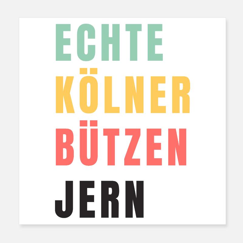 Echte Kölner bützen jern Karneval Poster 20 x 20 cm